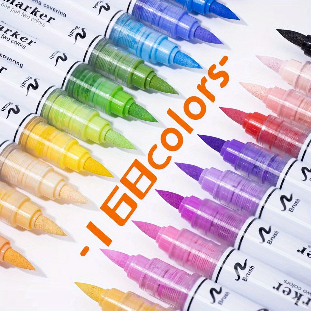 84 marqueurs double pointe 168 couleurs pour bricolage, bureau, école, emballage cadeau, pour usage artistique professionnel
