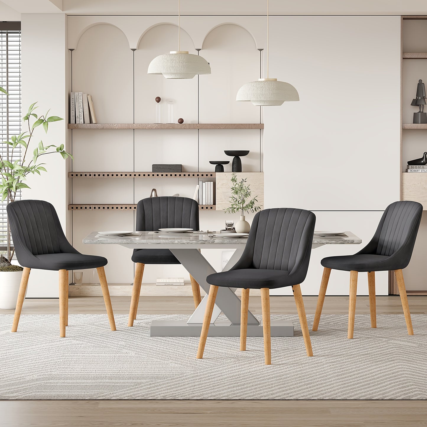 Chaises de salle à manger modernes au design qui s'intègre parfaitement à divers styles d'intérieur, adaptées au salon, à la cuisine et à la chambre - Lot de 2 / Lot de 4 / Lot de 6