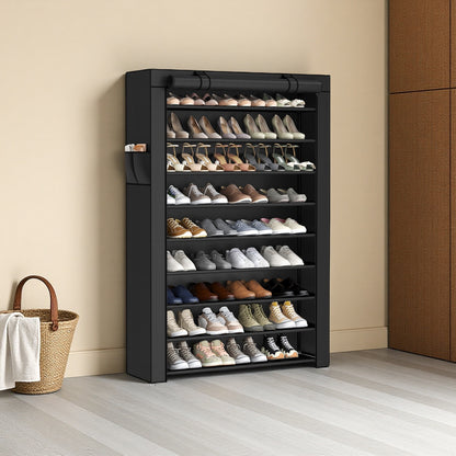 Étagère à Chaussures 9 Niveaux, Organisateur de Rangement de Chaussures, Support de rangement pour chaussures, Montage Facile, Armoire de Rangement, avec Couvercle Anti-Poussière, peut Contenir 40 à 50 Paires de Chaussures, Cadeau, Noël