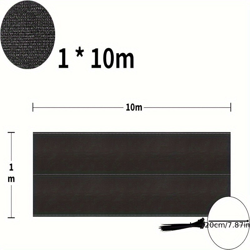 Écran de confidentialité de 100 cm pour balcon, terrain de sport et jardin, filet d'ombrage 150 g/m² avec  UV et design -vent, inclut attaches en gris foncé vert