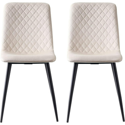 Ensemble de 4 chaises de salle à manger MCC Direct en velours, pieds en métal, chaises Lexi, chaises de conception
