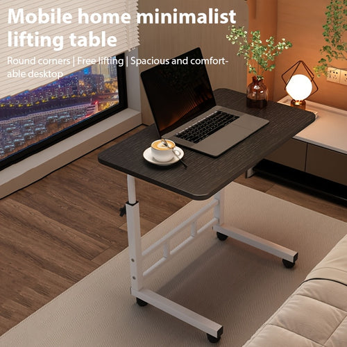 Bureau Roulant à Hauteur Réglable, Bureau d'Ordinateur Portable Moderne à Hauteur Réglable, Multifonctionnel pour Chambre à Coucher, Salon ou Bureau Extérieur