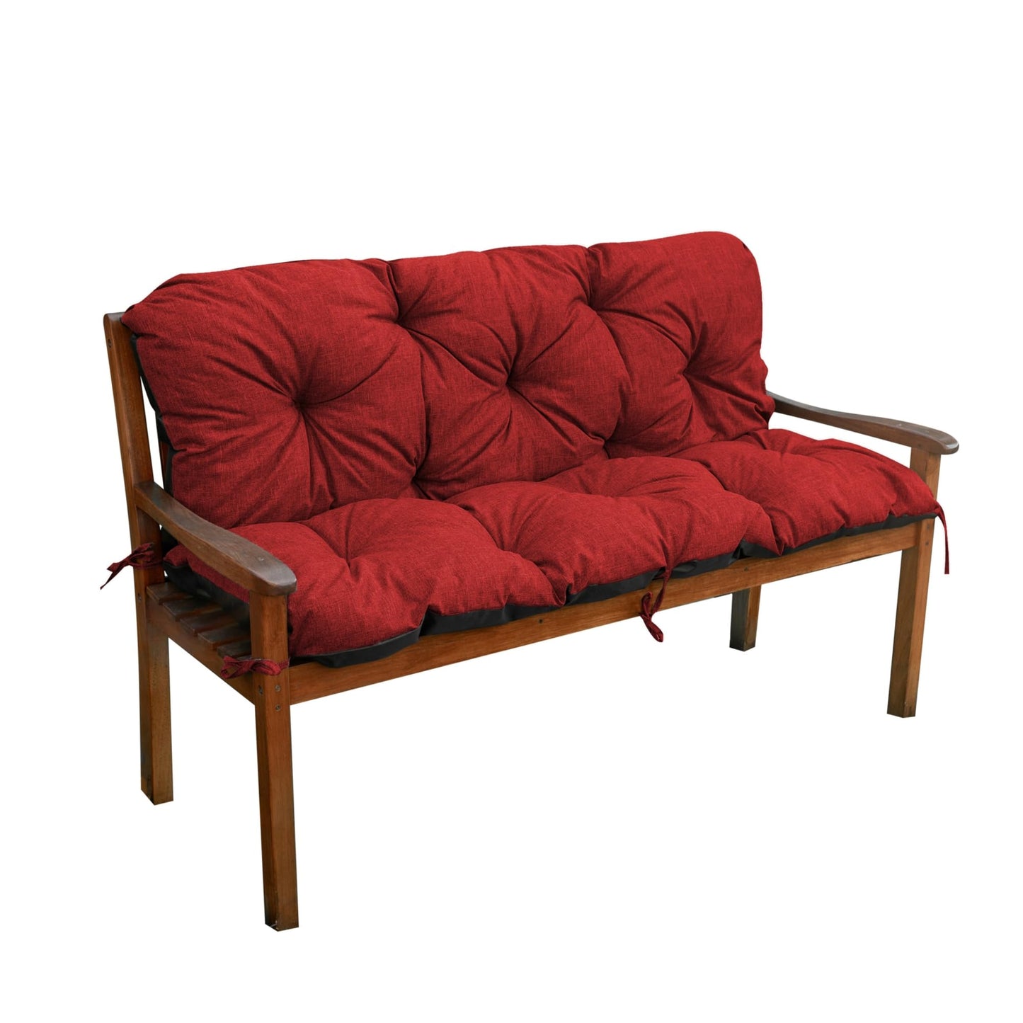 Coussin de Banc de Jardin, Coussin d'Assise et de Dossier, pour 1/2/3 Personnes, Coussin Rembourré avec Sangles, pour Intérieur/Extérieur, Coussin de Banc pour Banc v2