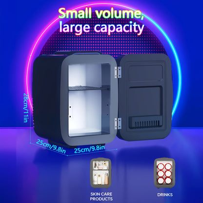 AISUTHA Mini Réfrigérateur Multifonction 4L avec Lumières LED Réglables pour Chauffage et Refroidissement, Réfrigérateur Beauté, Idéal pour Chambres, Bureaux, Salles de Jeux et Voitures, Choix Parfait pour Cadeau de Noël