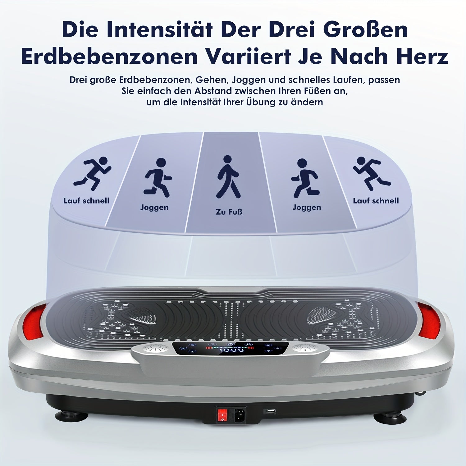 Plateau de Vibration Intelligent 300W + Massage Profond Magnétique | Musique Intégrée + 120 Niveaux de Contrôle Tactile | Moteur Silencieux | Charge Maximale 200kg | Inclut des Bandes de Résistance | Entraînement de Perte de Poids Complet | Amincissement
