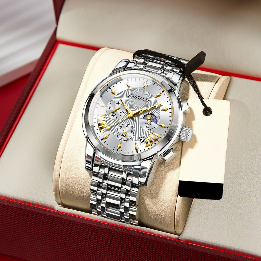Montre pour homme avec bracelet en acier inoxydable et date, montre-bracelet tendance