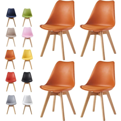 Ensemble de 4 chaises de salle à manger MCC Direct, chaises de cuisine, chaises de bureau, chaise coquille de designer, "Eva" disponible en 7 couleurs tendance