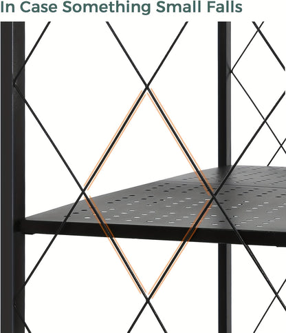 Étagère pliante à roulettes 4 niveaux avec cloisons en fer repliables, pour cuisine, rangement alimentaire, restaurant, bureau, noir, blanc