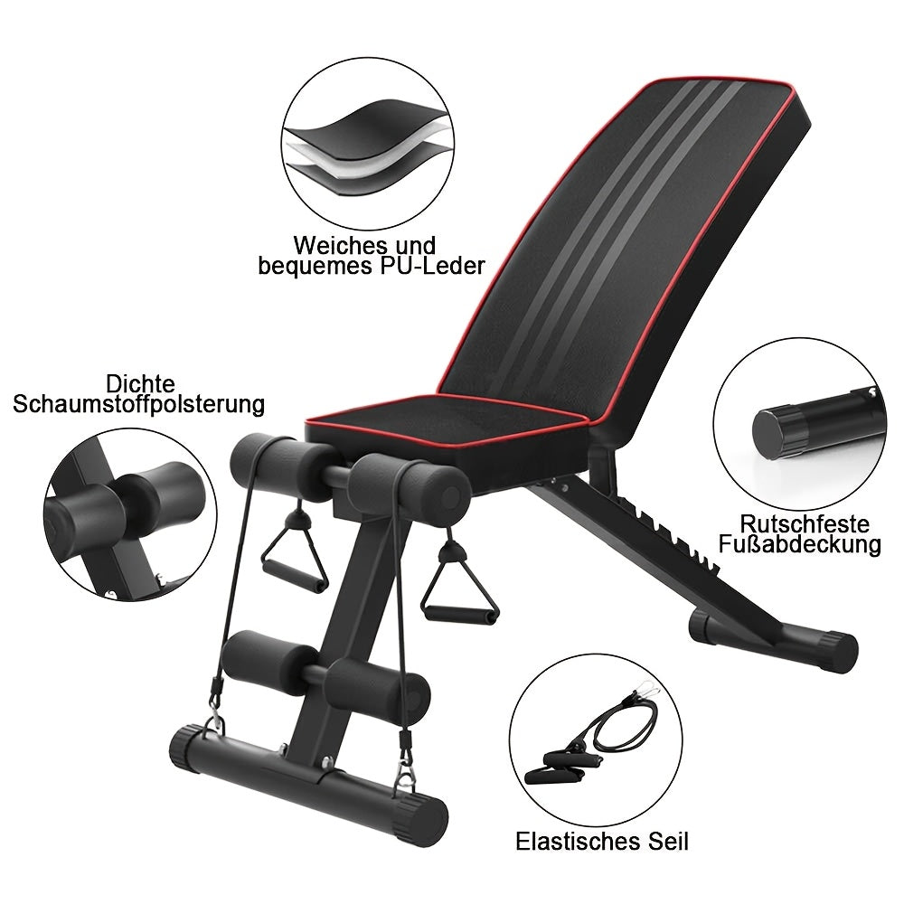 Banc de musculation pliable et réglable pour entraînement à domicile, idéal pour développé couché et soulevé de terre