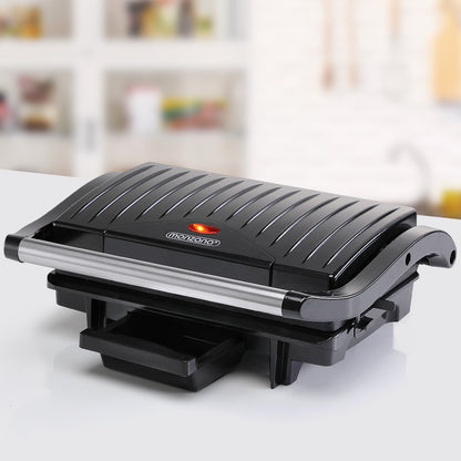 MONZANA® Grill Contact Antiadhésif Sécurité Verrouillage Cool-Touch Cuisine Électrique Grill Table Grill Sandwich Maker Panini Toaster 1500W Noir