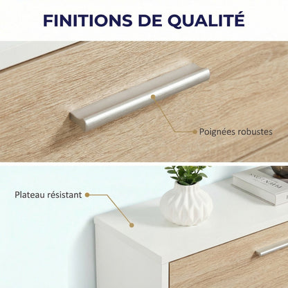Meuble à chaussures fin avec 5 compartiments à rabat, armoire à chaussures en bois pour jusqu'à 15 paires, organisateur d'entrée peu encombrant