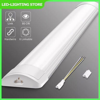 Bandes lumineuses LED 60,96 cm 91,44 cm 121,92 cm 152,4 cm, tube lumineux à profilé, lumière d'épissure pour bureau, magasin, garage, plafond, pièce, blanc froid, blanc neutre, tube lumineux LED, luminaire de plafond LED pour garage, magasin, couloir, bur