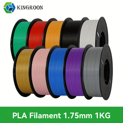 Filament d'imprimante 3D KINGROON PLA 10 kg 1,75 mm 2,2 lbs (1 kg)/rouleau, qualité sans bulles pour la plupart des imprimantes 3D FDM, matériau d'impression 3D