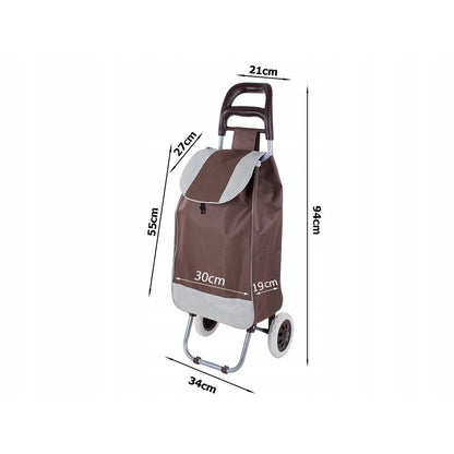 Chariot de courses pliable avec roues, robuste et spacieux, avec poche et poignées, pratique pour transporter des courses lourdes, base stable, grandes roues et poignée durable, en matériau imperméable, facile à nettoyer, poche pour verrouillage ou portef