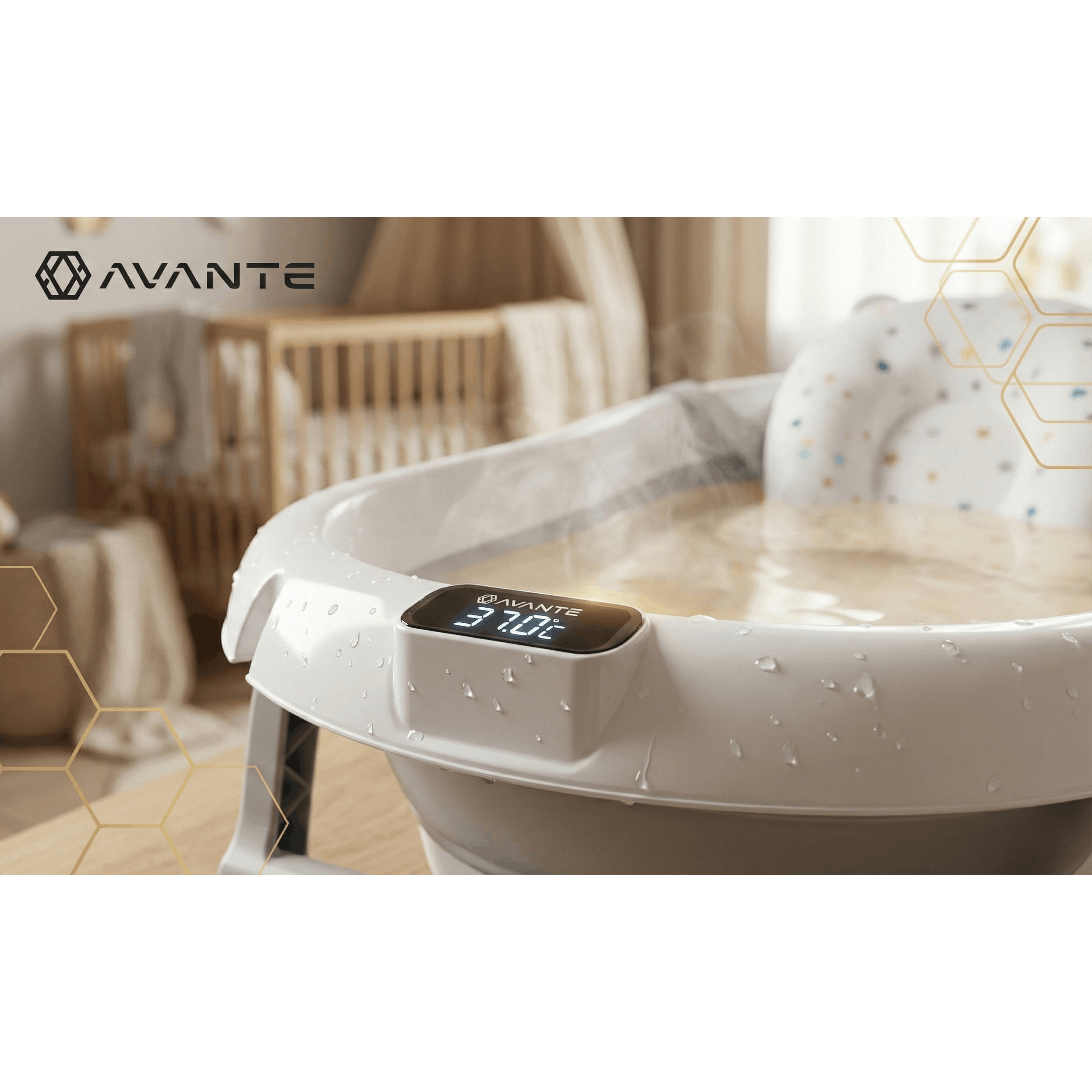 Coussin de Thermomètre Pliable en Silicone, Confort Mobile. Boule Hygiénique Compacte avec Mesure de la Température de l'Eau. Tapis Ergonomique à Profil Doux. Patins Antidérapants Construction Stable. Système de Pliage Rapide, Peu Encombrant, 10 Cm. Suppo