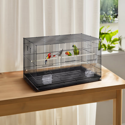 Cage à oiseaux VEVOR 30 pouces, grande cage en métal pour perruches ondulées, calopsittes, petits perroquets, perruches, inséparables, canaris, cage pour oiseaux de compagnie avec support roulant et bac à litière