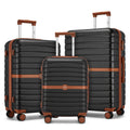 Valise Kono 20 pouces 24 pouces 28 pouces en ABS+PC Design Rayé avec Détails Color-Block et Roues Pivotantes