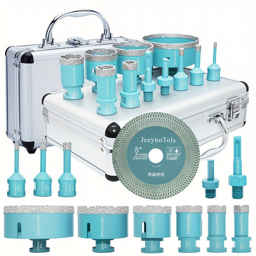 Kit de 4 ou 12 pièces de mèches à carotter de haute qualité, ensemble de mèches et adaptateur pour porcelaine, céramique, granit, marbre, maçonnerie, pierre avec filetage M14, mèche à trou, mèches pour carrelage, mèche à carrelage à sec, boîte à outils, o