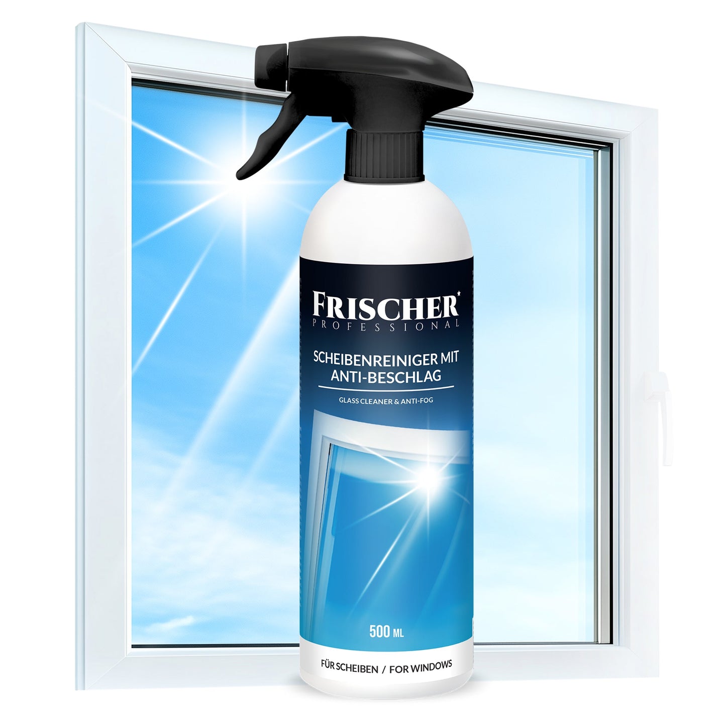 Nettoyant anti-buée pour verre et miroir 500 ml - Sans traces, pour fenêtres, cabines de douche et pare-brise de voiture