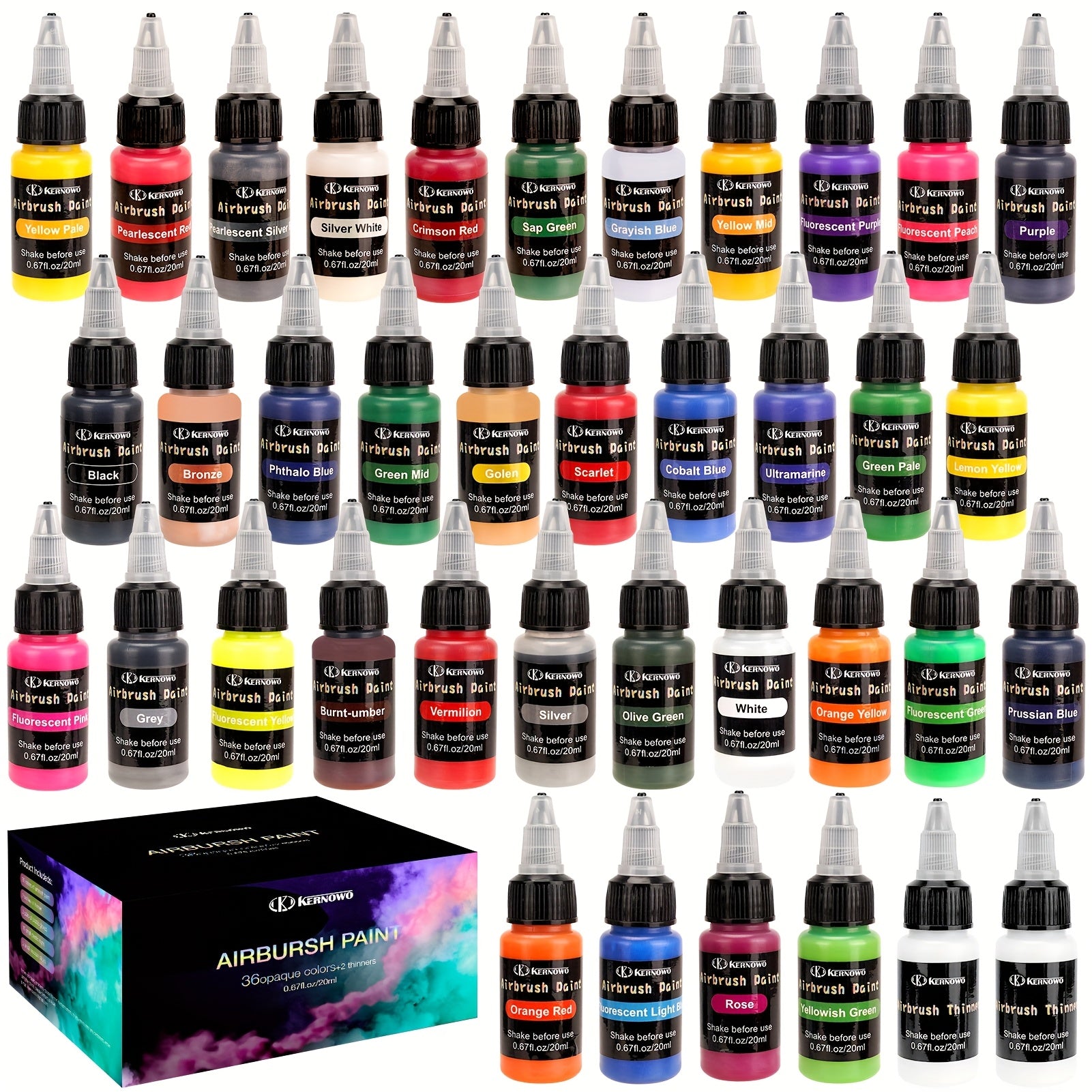 Ensemble de pigments assortis 36/26/15 couleurs, 20 ml/0,67 oz, multifonctionnel, idéal pour la peinture à l'huile, la peinture manuelle, la création DIY, les débutants, les amateurs, la peinture sur céramique, cadeaux de vacances, idées cadeaux