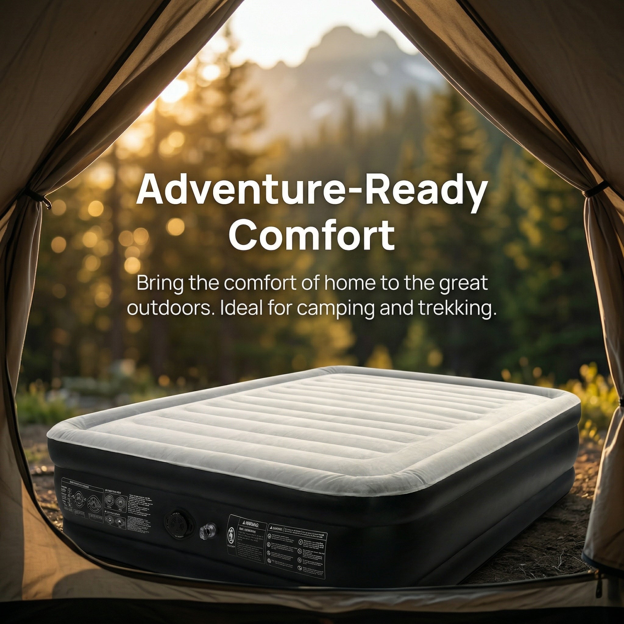 Matelas de camping, matelas pneumatique, literie d'extérieur, matelas gonflable auto-gonglant pour 1/2 personnes, gonflage rapide, pour équipement de camping et de randonnée