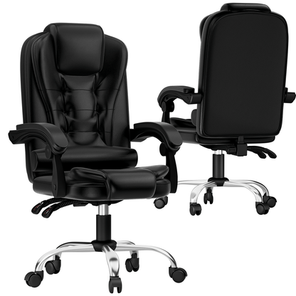 Chaise de bureau exécutive haute dossier, chaise de bureau ergonomique inclinable avec fonction d'inclinaison, chaise d'ordinateur robuste pour le travail à domicile