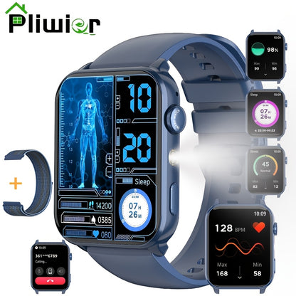 Montres de mode intelligentes pour hommes et femmes, montres de fitness de 4,85 cm pour femmes, appel sans fil, montre de suivi de la condition physique avec compteur d'activité/moniteur de sommeil/ modes sportifs, assistant vocal IA, rappels intelligents