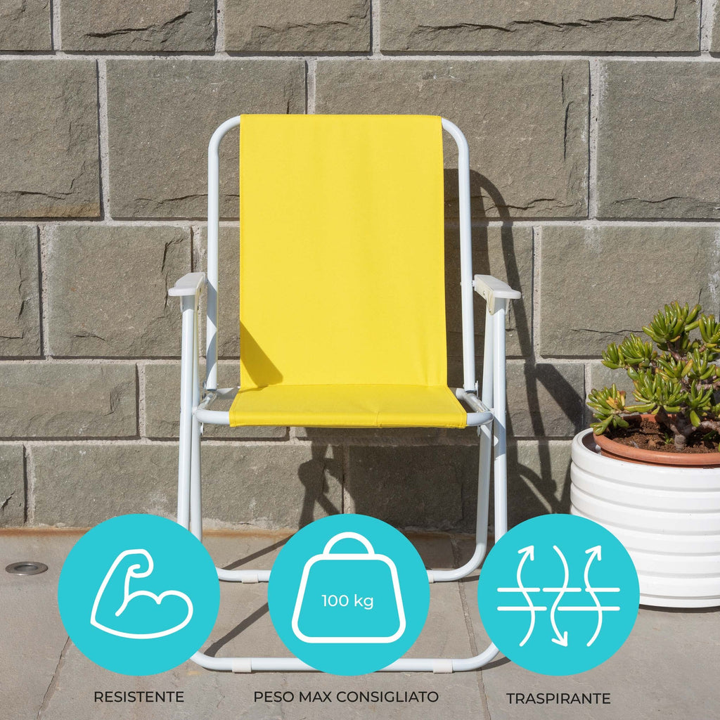 Chaise de plage pliable Baroni, chaise de plage ou de camping en tissu, chaise d'extérieur avec accoudoirs, 20,5 x 17,3 x 30 pouces (52 x 44 x 76 cm)