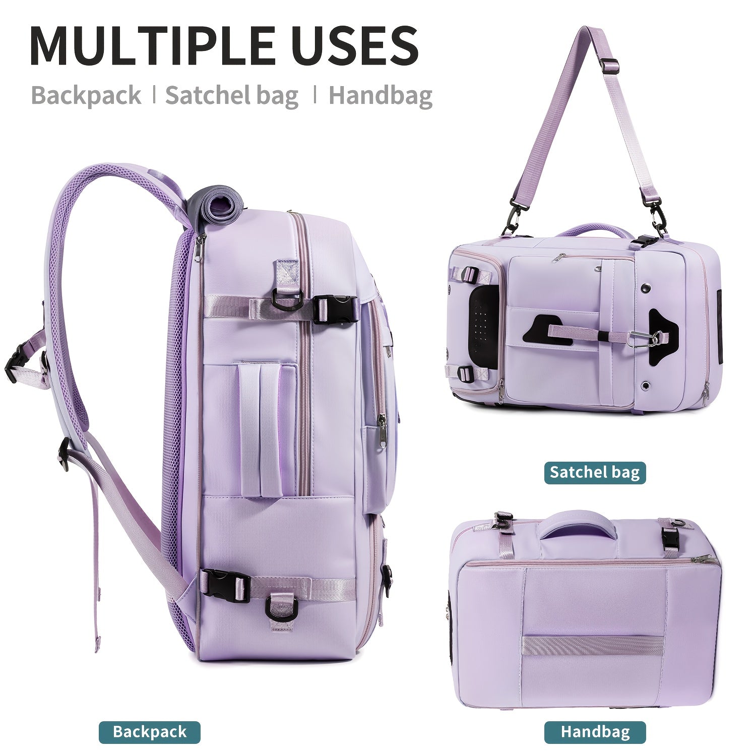 Sac à Dos de Voyage Léger à Grande Capacité Compatible pour Ordinateur Portable de 17,3 Pouces & Affaires, Sac d'École avec Compartiment à Chaussures, Multi-Compartiments & Bretelles Rembourrées - Housse pour Ordinateur Portable en Nylon pour Professionne