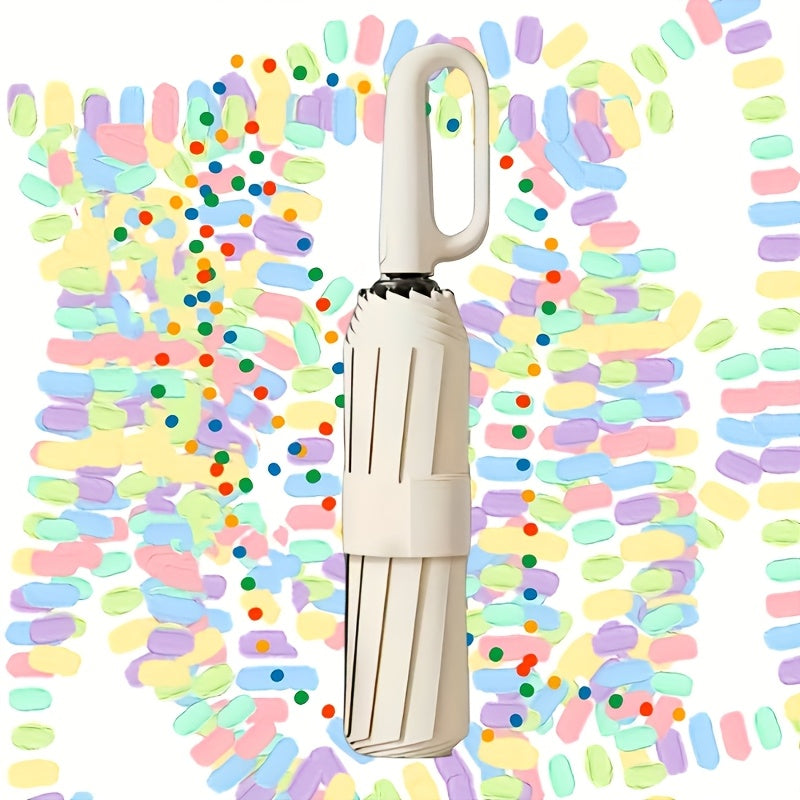 Parapluie pliant automatique à anneau rotatif élégant, conçu avec renfort en fibre de verre pour une résistance au vent, doté d'un tissu haut de gamme et d'une poignée pour une utilisation facile à une main. Son style minimaliste en fait un cadeau idéal p