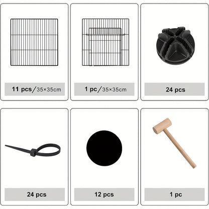 Barrière compacte pour petits animaux - Installation facile et facile à installer soi-même, enclos robuste et extensible avec entrée pour applications intérieures/extérieures - Idéal pour chiots, lapins, chatons et plus