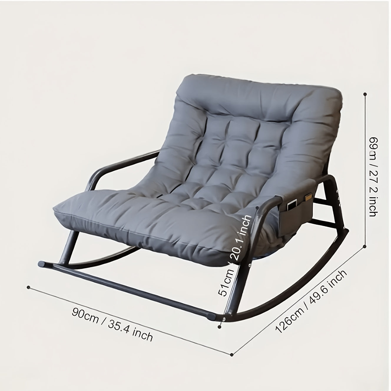 Chaise à Bascule Extérieure avec Cadre en Acier Renforcé de 158.76KG & Coussin Confort Nuageux 9.91cm, Montage Facile sans Outil 20 Minutes – Chaises Balançoires Idéales pour Jardin, Terrasse, Camping ou Alternative Douillette au Canapé