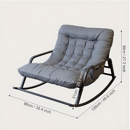 Chaise à Bascule Extérieure avec Cadre en Acier Renforcé de 158.76KG & Coussin Confort Nuageux 9.91cm, Montage Facile sans Outil 20 Minutes – Chaises Balançoires Idéales pour Jardin, Terrasse, Camping ou Alternative Douillette au Canapé