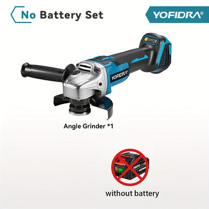 Meuleuse d'angle sans fil robuste 125 mm/5" - Machine de meulage et de polissage électrique à moteur sans balais, compatible avec les batteries Makita 18 V (batterie non incluse), puissante 2000 W, compacte et légère pour usage professionnel/résidentiel