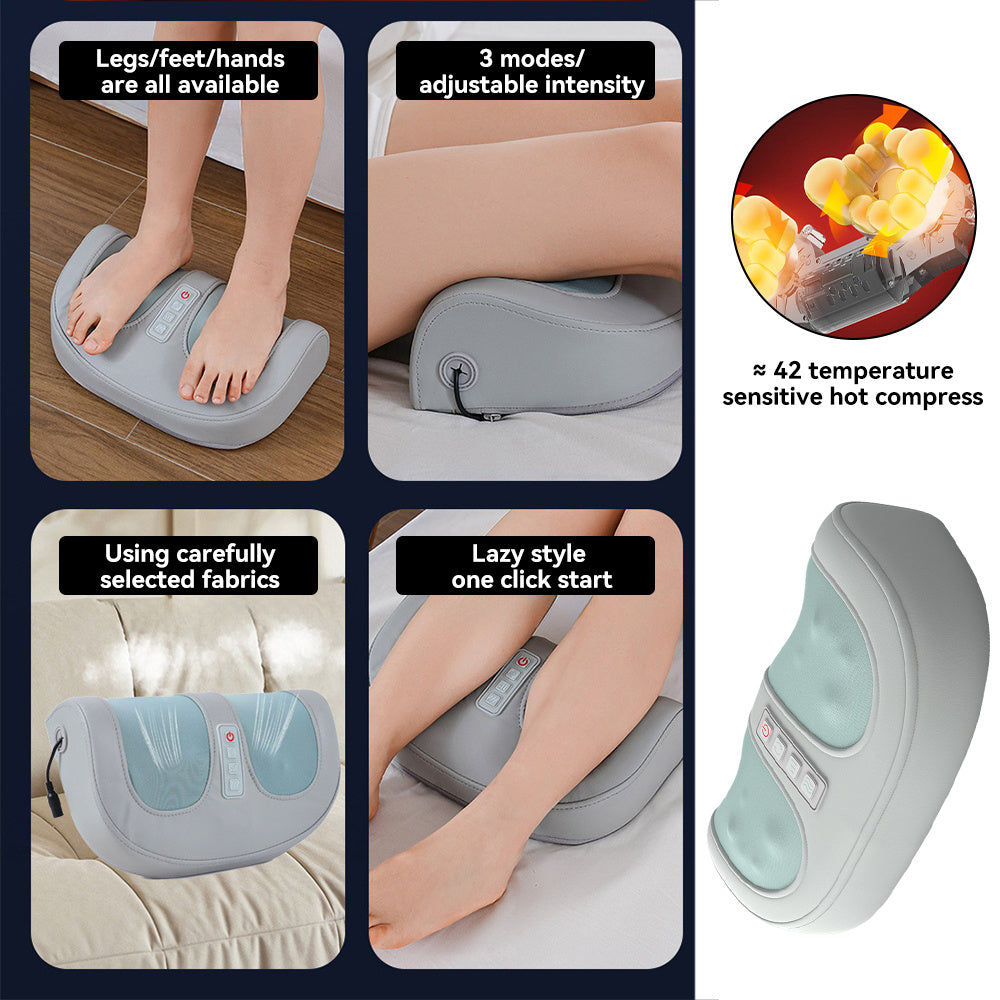 Masseur de pieds professionnel avec chaleur - Pétrissage profond pour pieds et mollets, vibration à 3 vitesses, cadeau idéal pour maman, papa, femme, mari