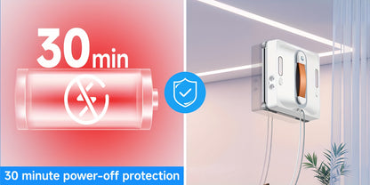 Lubluelu Robot de nettoyage de fenêtre intelligent électronique à fenêtre carrée, grande aspiration de 7,5 Kpa, système de protection de sécurité à 8 couches, nettoyage des bords, chiffon lavable et utilisable, double embout double face, visualisation du