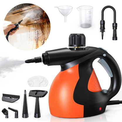 Nettoyeur Vapeur Portable Lubluelu 1200W, Nettoyeur Vapeur avec Plusieurs Accessoires et Verrou de Sécurité, Grande Capacité de 400ml, Vapeur Naturelle pour Nettoyage de Surfaces, Vapeurisateur Polyvalent pour Maison, Voiture, Salle de Bain, Graisse (Oran
