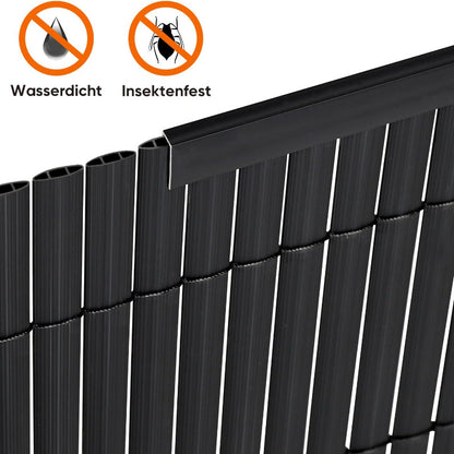 Profil de couverture de clôture en PVC, 5 pièces X 1M, conçu comme un accessoire de protection pour les écrans d'intimité en PVC. Chaque profil mesure 1M de long, disponible en pack de 5. Durable, résistant aux intempéries et facile à installer, idéal pou