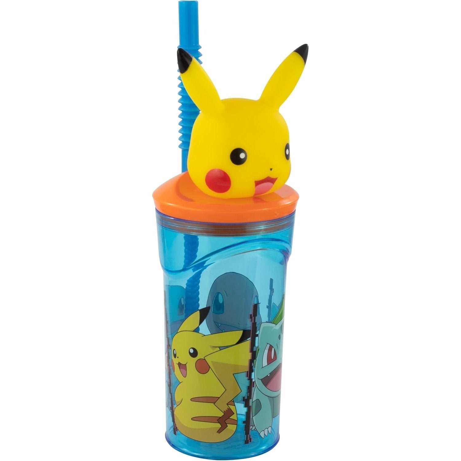 POKÉMON - Tasse de 360 ml avec Paille et Personnage 3D pour Enfants - Pikachu