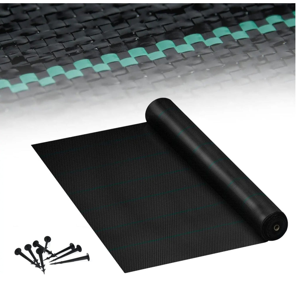 Tissu de contrôle des mauvaises herbes, Toile de protection pour jardin, Film de contrôle des mauvaises herbes, Perméable à l'eau, 100 G/M², Tissu anti-UV pour contrôle des mauvaises herbes, Tissu de protection pour dessous, Film de contrôle des mauvaises