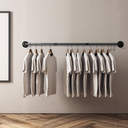 Portant à vêtements tubulaire industriel : Portant mural pour vêtements avec barre de suspension amovible pour chambre, magasin de détail