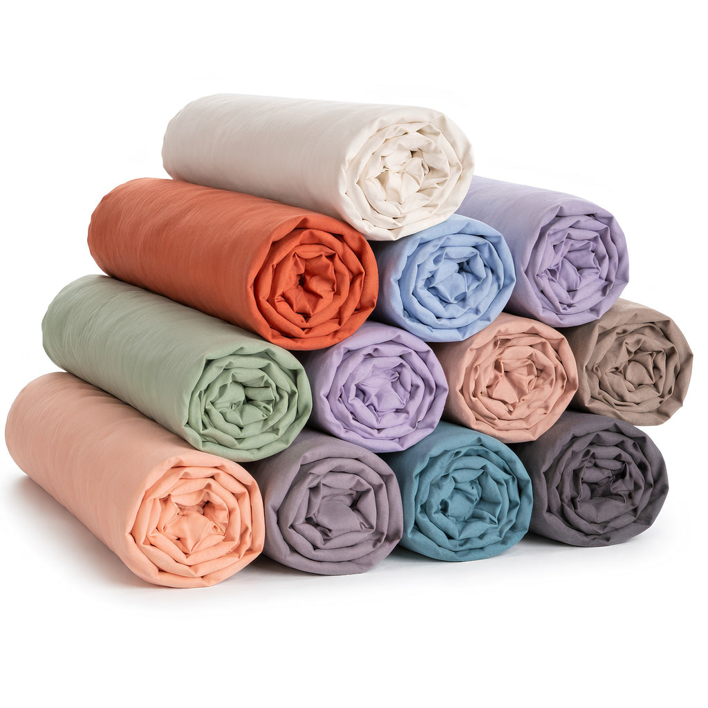 Lot de Draps Housse 100% Coton 57 Fils – Tissage Résistant, Toucher Frais, Couleurs Aléatoires