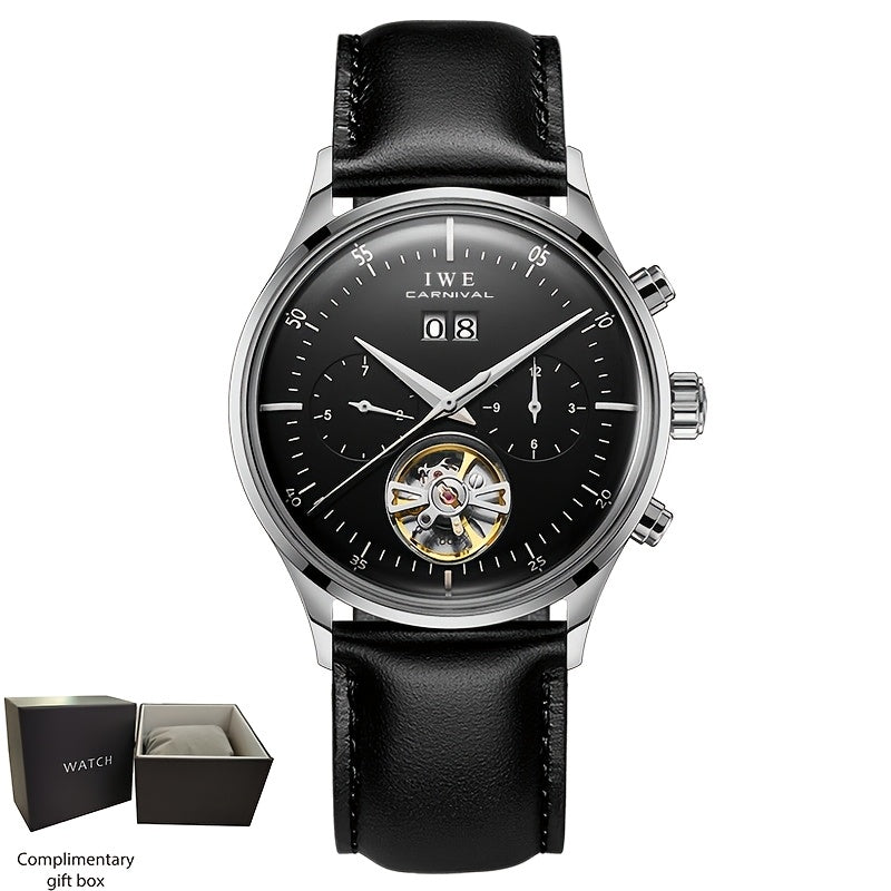 [I&W Carnival] Montre mécanique multifonction pour hommes, montre ultra-fine à remontage automatique, cadeau de vacances parfait, sans pile