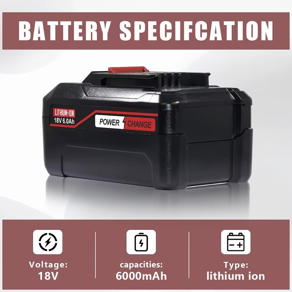 Lot de 2 batteries Einhell 18V, batterie de rechange Einhell Power X-Change 6000mAh lithium-ion, compatible avec tous les outils Einhell 18V et Power X-Change H, avec indicateur LED