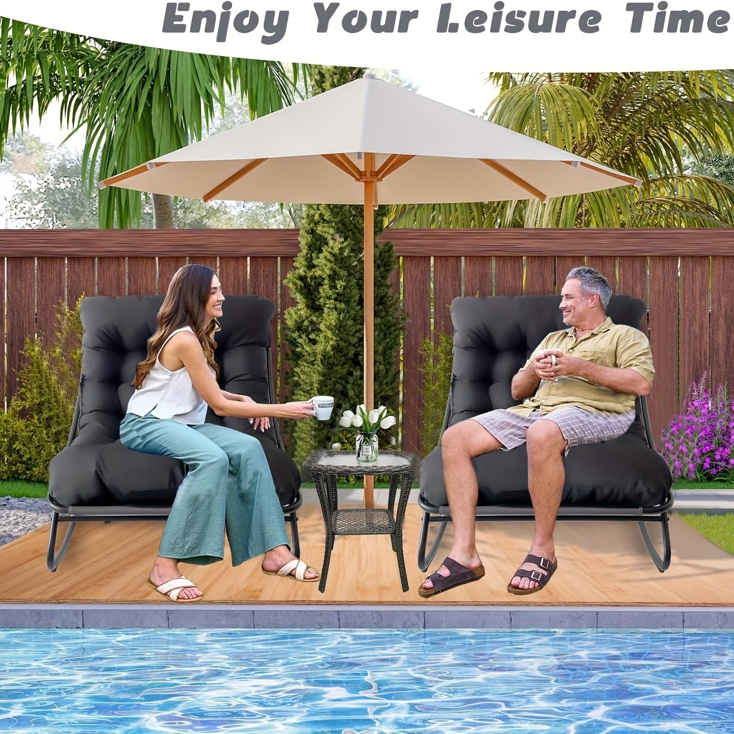 Fauteuil à Bascule Moderne pour Salon avec Fonction Inclinable, Fauteuil à Bascule pour la Maison, Fauteuil à Bascule de Luxe pour Chambre, Disponible en Noir et Gris, Idéal pour les Loisirs en Famille, Cadeau de Vacances Parfait, Adapté à Toutes les Sais