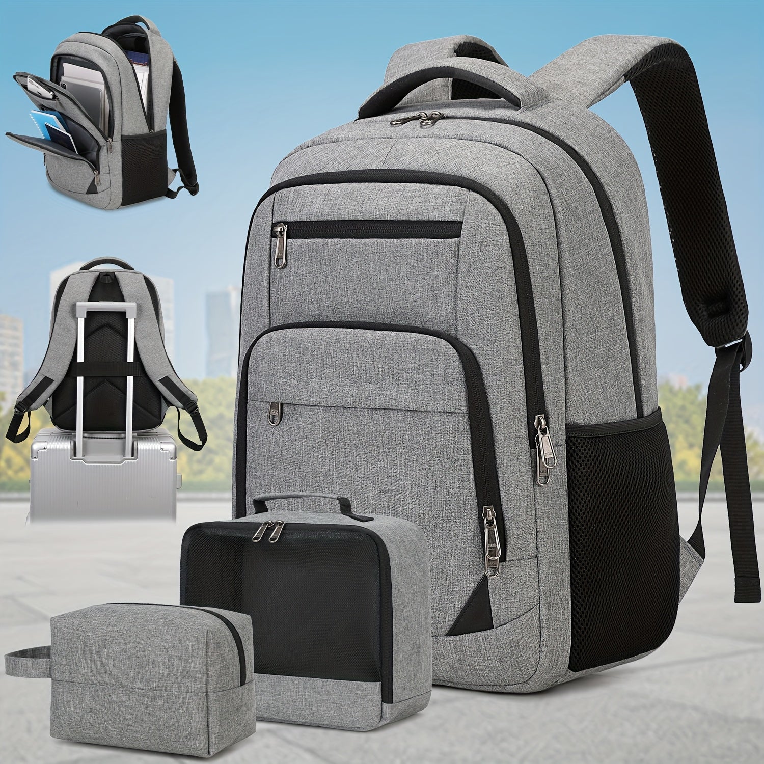 Sac à Dos Unisexe pour Affaires, Sac à Dos pour Ordinateur Portable, Randonnée, Adapté pour le Travail, l'Université, les Voyages, Sac Polyvalent pour la Rentrée Scolaire
