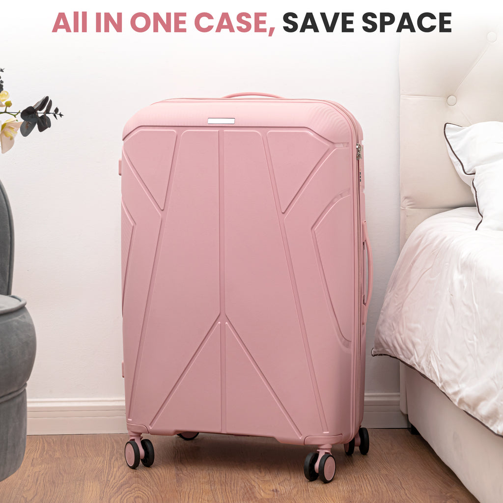 Ensemble de 4 valises rigides avec balance de bagage gratuite – Valise 20/24/28 pouces + Valise à main – Valises de voyage légères à coque rigide – Roues pivotantes à 360° – Serrure TSA – Bagage à main et enregistré – ABS – Pour femmes, hommes, famille, v