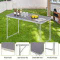 1 Table de Pique-nique Extensible Multifonctionnelle en Matériau Résistant et Durable, Essentiel pour les Voyages en Plein Air, Ultra-Légère et Portable, Table de Pique-nique Pliable en Alliage d'Aluminium avec Support -Rouille, Idéale pour le Camping et