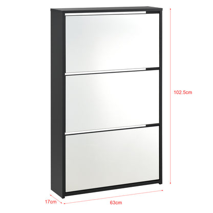 Armoire à chaussures Vogar avec portes miroir de différentes couleurs et tailles