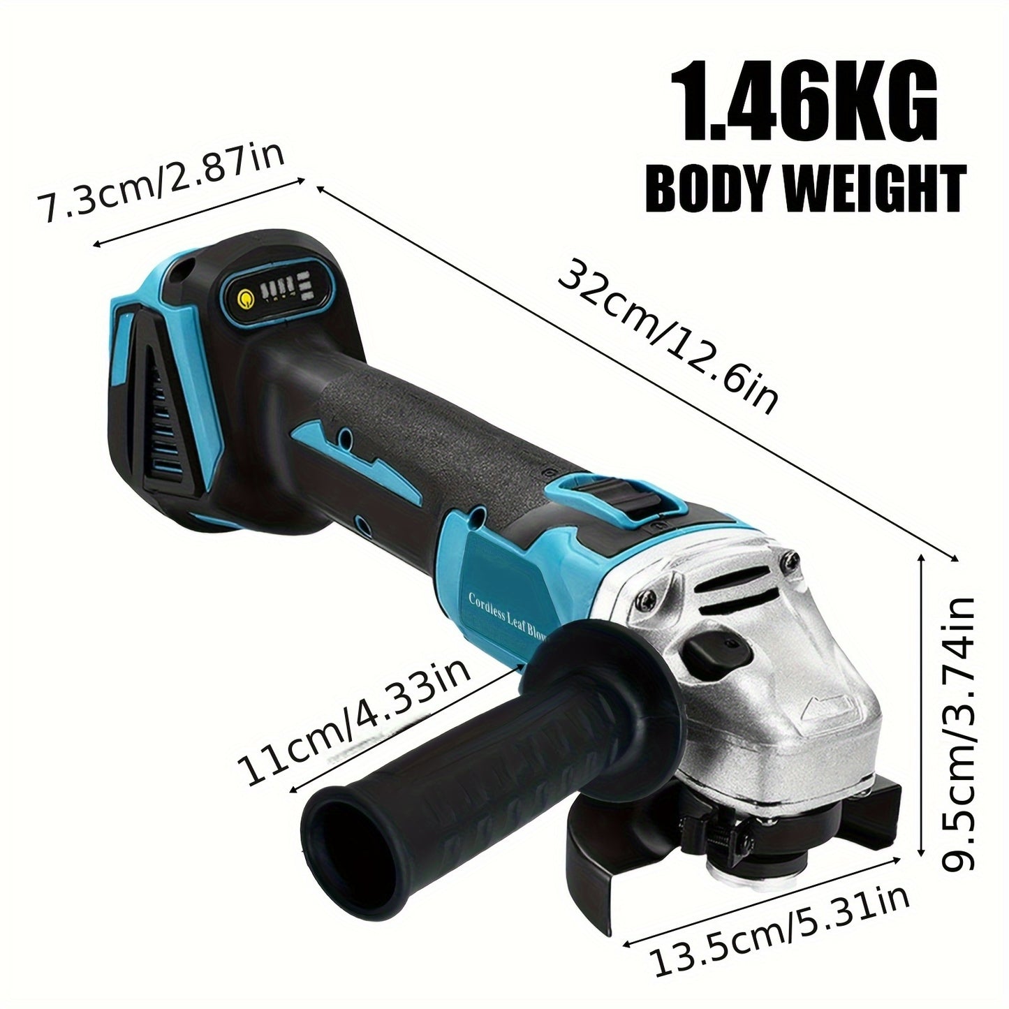 Meuleuse d'angle sans fil 125MM, machine de meulage sans balais compatible avec batterie Makita 18V, 11000RPM, batterie 5000mAh, poignée auxiliaire à 2 positions & disques 1/2'', meuleuse d'angle électrique pour meuler et polir